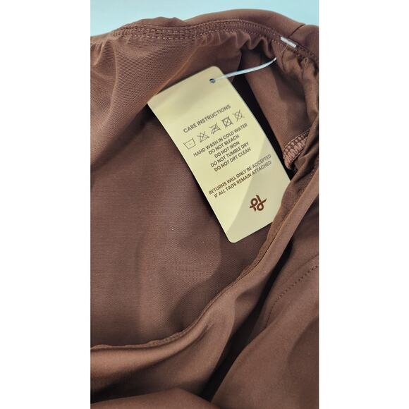 Popilush The Shape Wear Long Sleeve Thong Slimming Bodysuit In Brown, Size Large - Picture 9 of 10